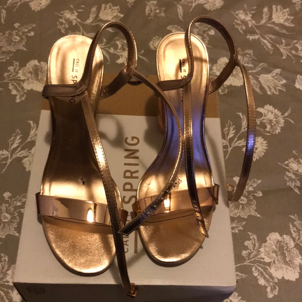 Rose Gold Block Heel
